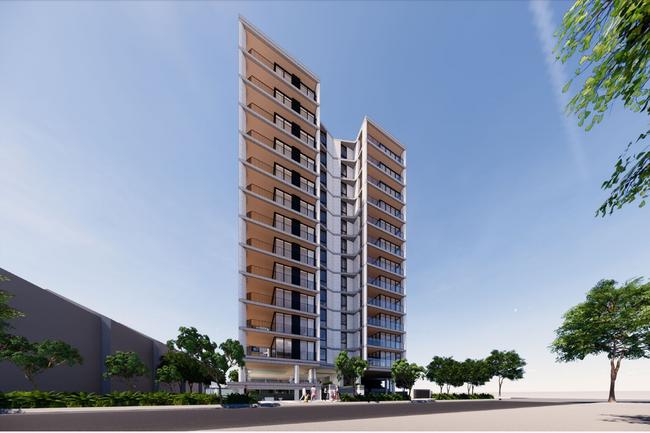 Artist impressions of a proposed 14-storey tower planned for Palm Beach by H&amp;F Property Group. Picture: Supplied