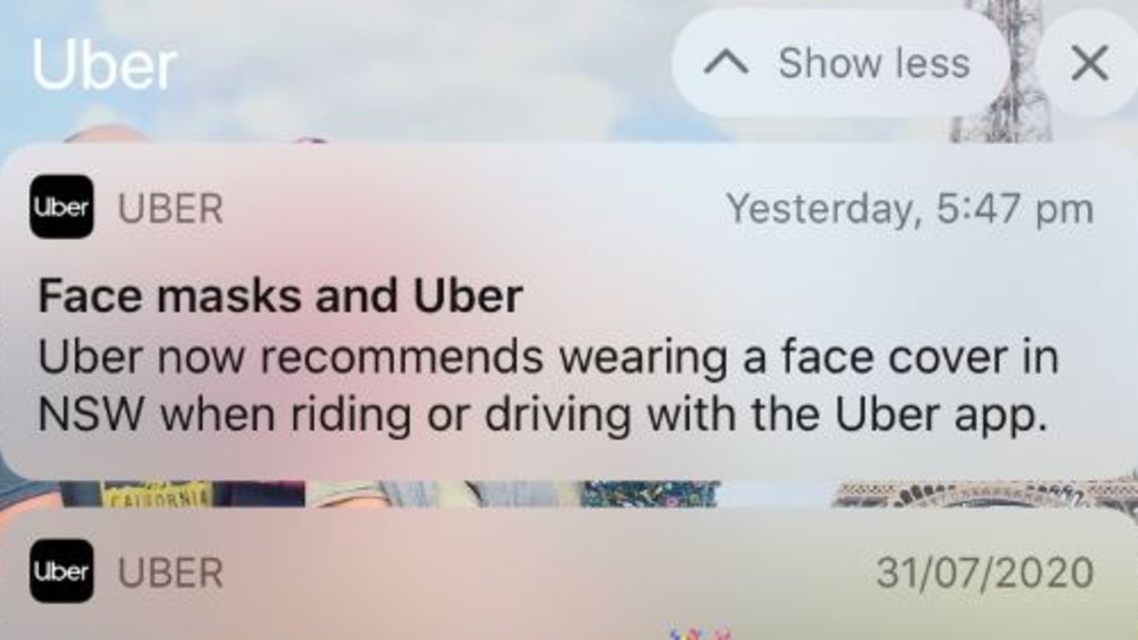 Uber has changed its policy for face masks in NSW.