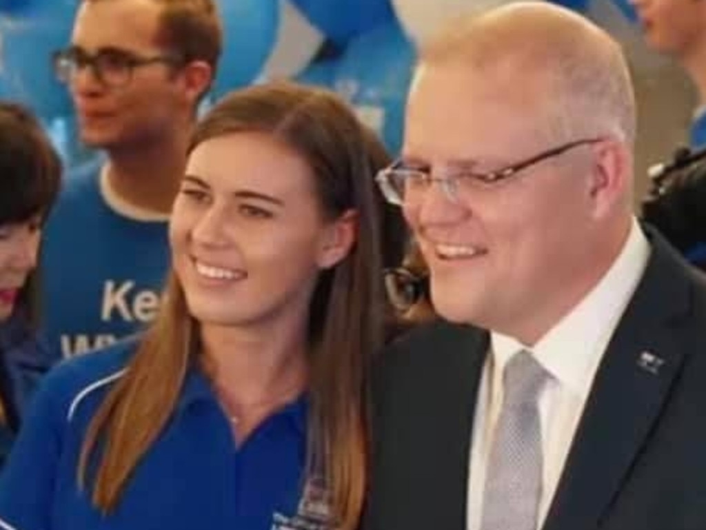 Brittany Higgins with Scott Morrison. Picture: Supplied
