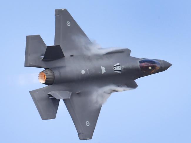 An Australain F-35 puts on a show at Avalon earlier this year. Picture: David Caird