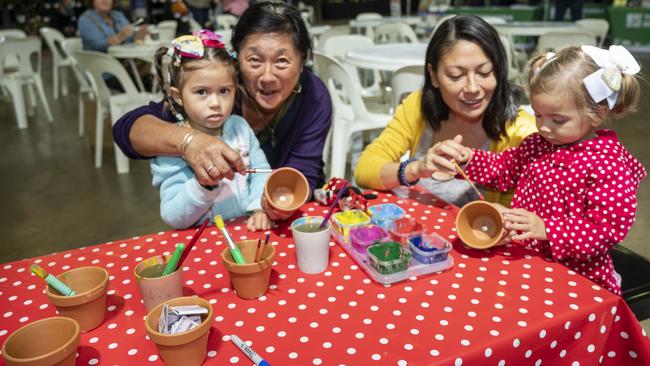 (from left) Charlotte McGuire, Melinda Noakes, Kerrie McGuire and Sophie McGuire, on day 3 of the Toowoomba Royal Show. Sunday, March 27, 2022. Picture: Nev Madsen.