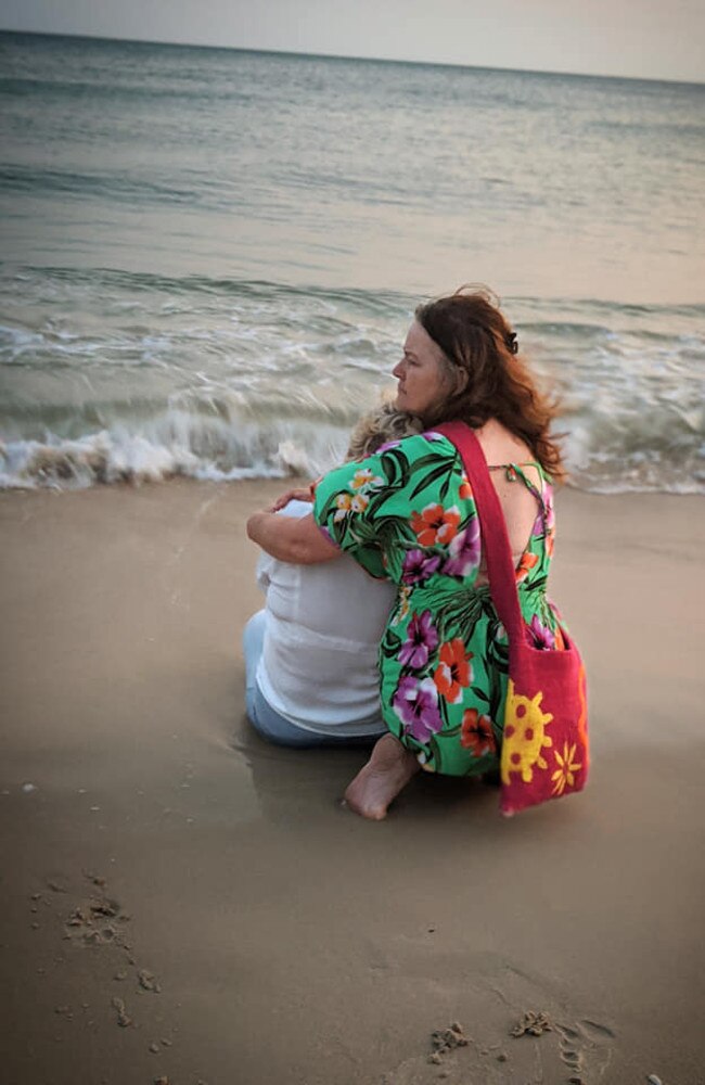 Friends and family gather at Bribie Island to celebrate the life of Luke Jay Kenworthy, who died after an alleged altercation at the Sundowner Hotel in Caboolture last week. Picture: Essie Scarlett