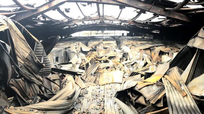 Fire damage within the main building at Rent A Space, Brookvale. Picture: NSW Fire &amp; Rescue.