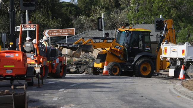 The road reopened, one lane in each direction, on Tuesday afternoon. Picture: Emma Brasier