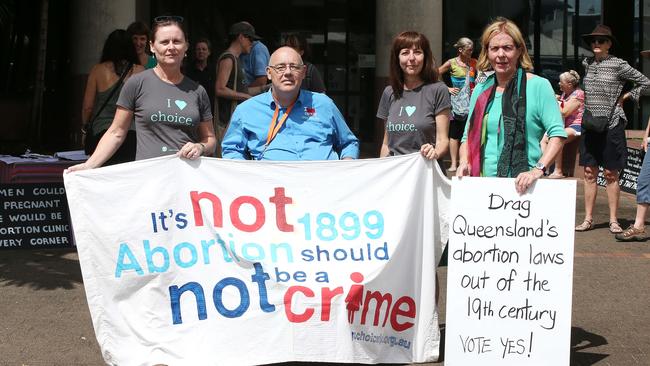 Pro-choice supporters rally in support of decriminalising abortion in Queensland in 2018. PICTURE: JUSTIN BRIERTY