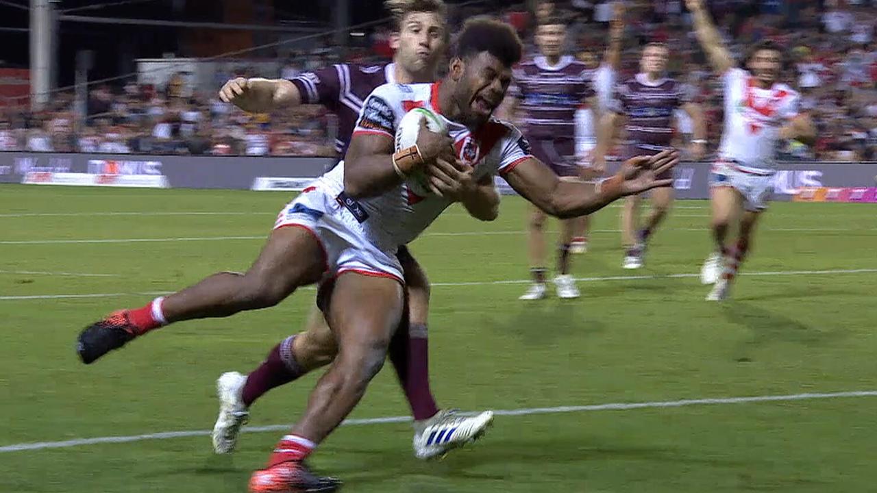 Mikaele Ravalawa scored the match winning try for the Dragons.