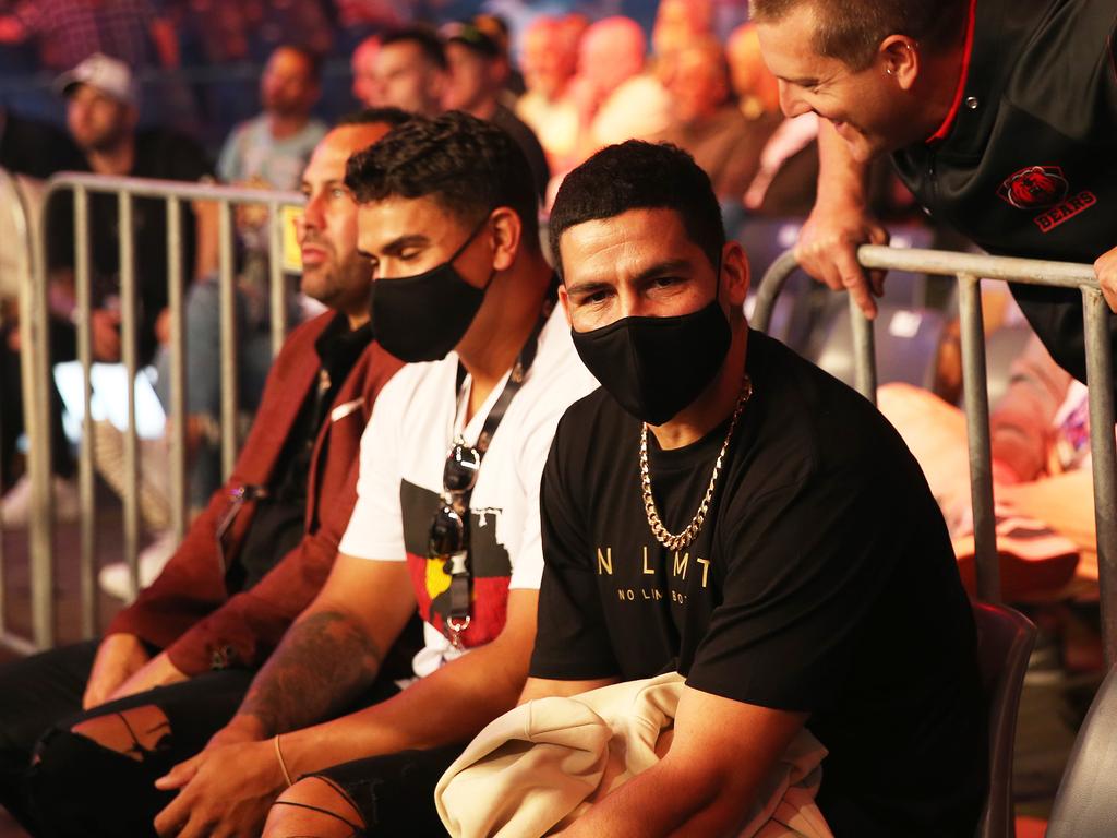 Latrell Mitchell and Cody Walker ringside.