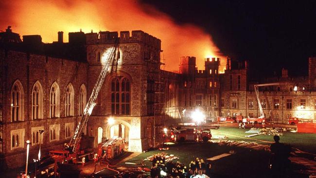 The Windsor Castle fire devastated the Queen. Picture: Getty Images.