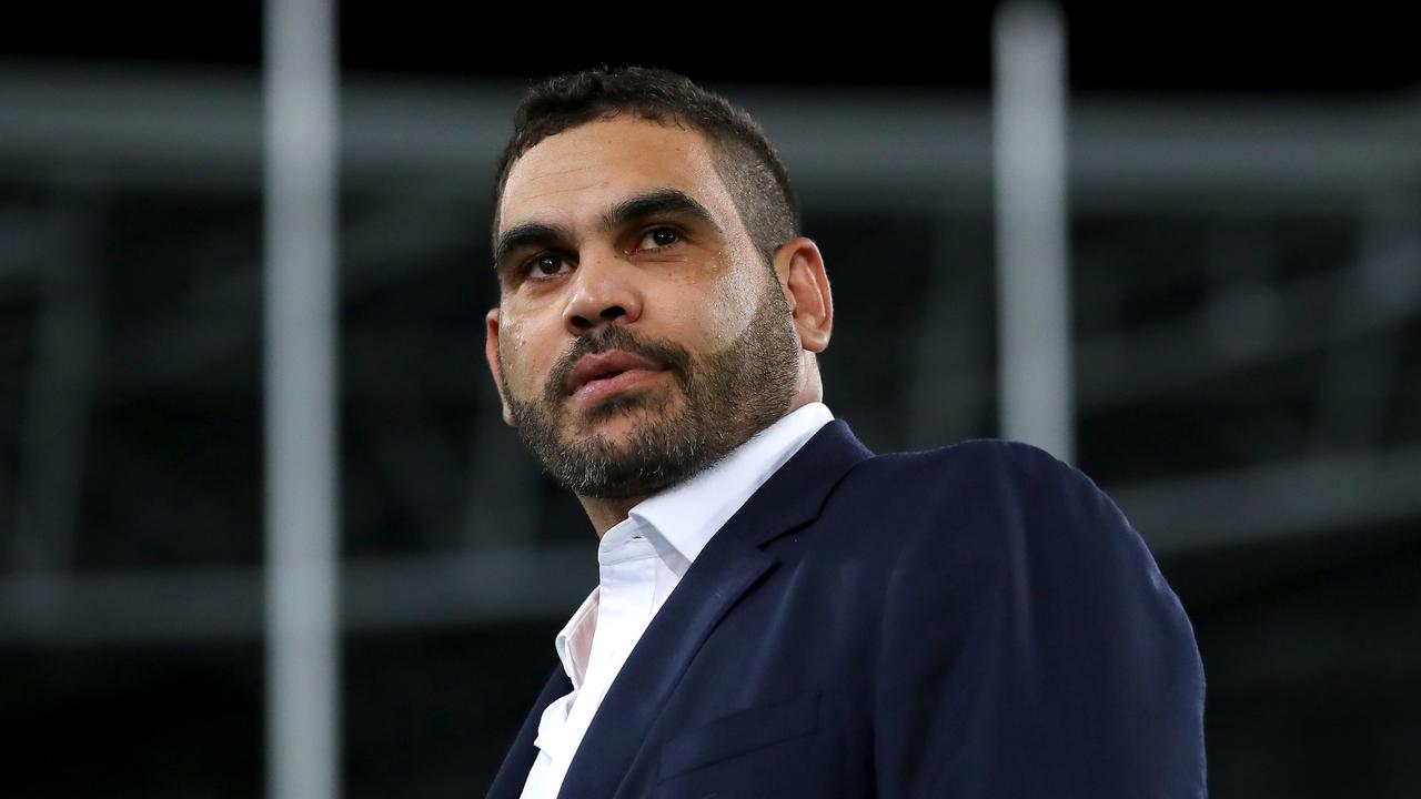 An emotional Greg Inglis during his farewell to fans earlier this year. (Photo by Cameron Spencer/Getty Images)