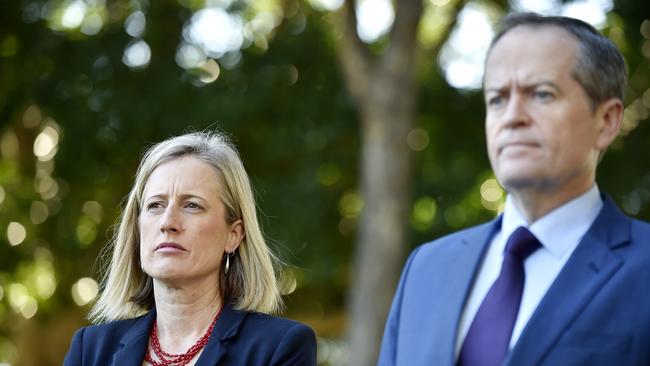 Election 2016, Sydney. The opposition leader Bill shorten with Tanya Plibersek to launch Laborâ€™s gender equality policies along with Labor senator Katy Gallagher. Picture: Jason Edwards