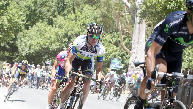 Stuart O’Grady on the Unley to Stirling leg of the Tour Down Under in 2013.