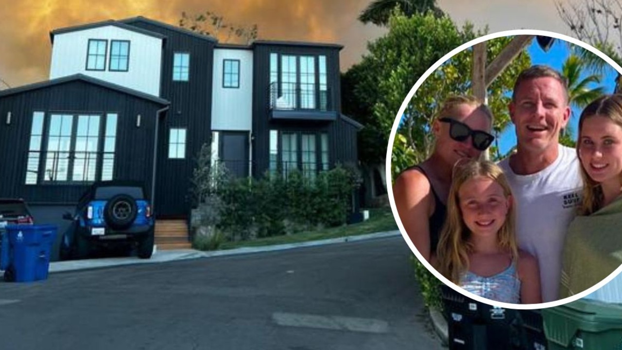 Former Sydney family watch LA home burn on doorbell camera