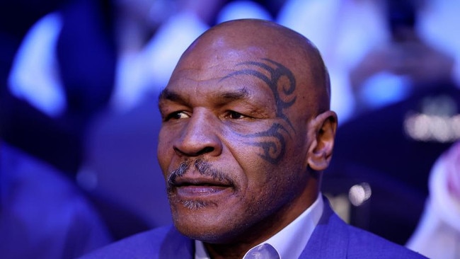 RIYADH, SAUDI ARABIA - FEBRUARY 26: Former Boxer Mike Tyson looks on prior to the Cruiserweight Title fight between Jake Paul and Tommy Fury at the Diriyah Arena on February 26, 2023 in Riyadh, Saudi Arabia. (Photo by Francois Nel/Getty Images)