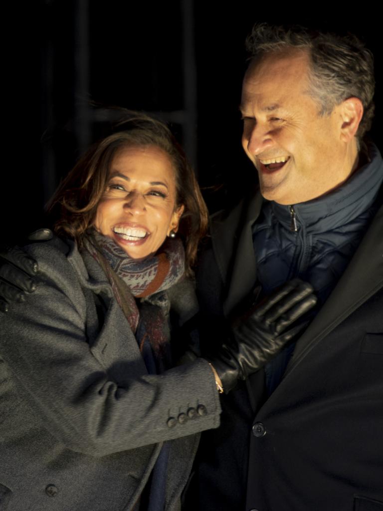 Kamala Harris and husband Douglas Emhoff. Picture: Mark Makela/Getty Images/AFP