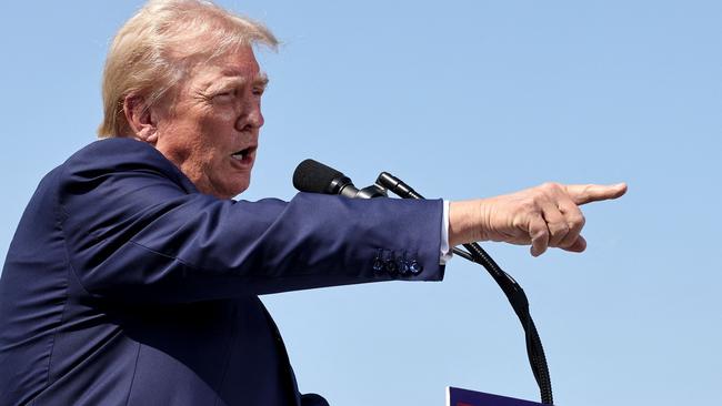 Mr Trump during the press conference. Picture: Mario Tama/Getty Images via AFP