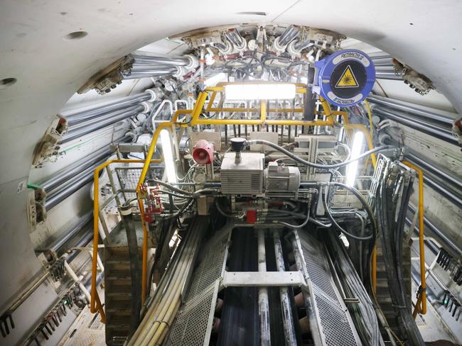 the Cross River Rail tunnel machine. Picture: Peter Wallis