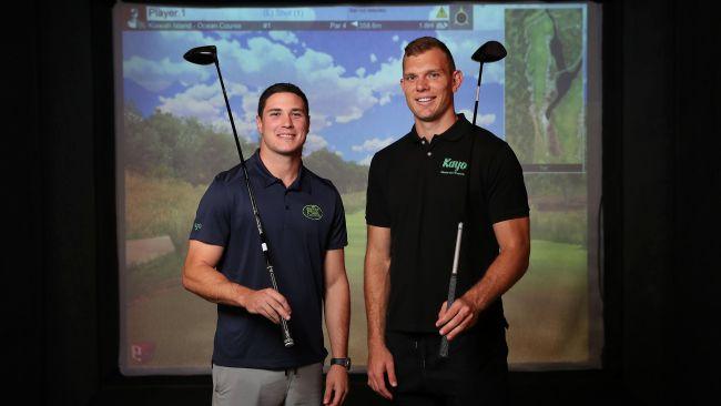 Mitchell Moses & Tom Trbojevic on Kiawah Links golf simulator