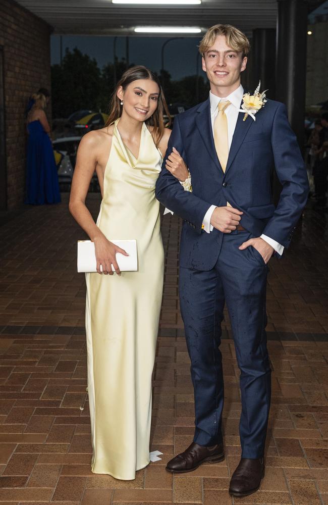 Emily Lindsey partners Oscar Burey to the Toowoomba Grammar School formal at Rumours International, Wednesday, November 13, 2024. Picture: Kevin Farmer