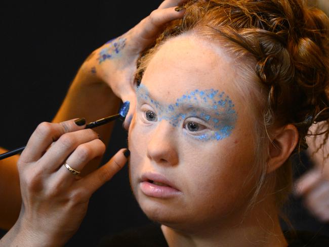 Madeline Stuart at New York Fashion Week. Pic Alex Towle