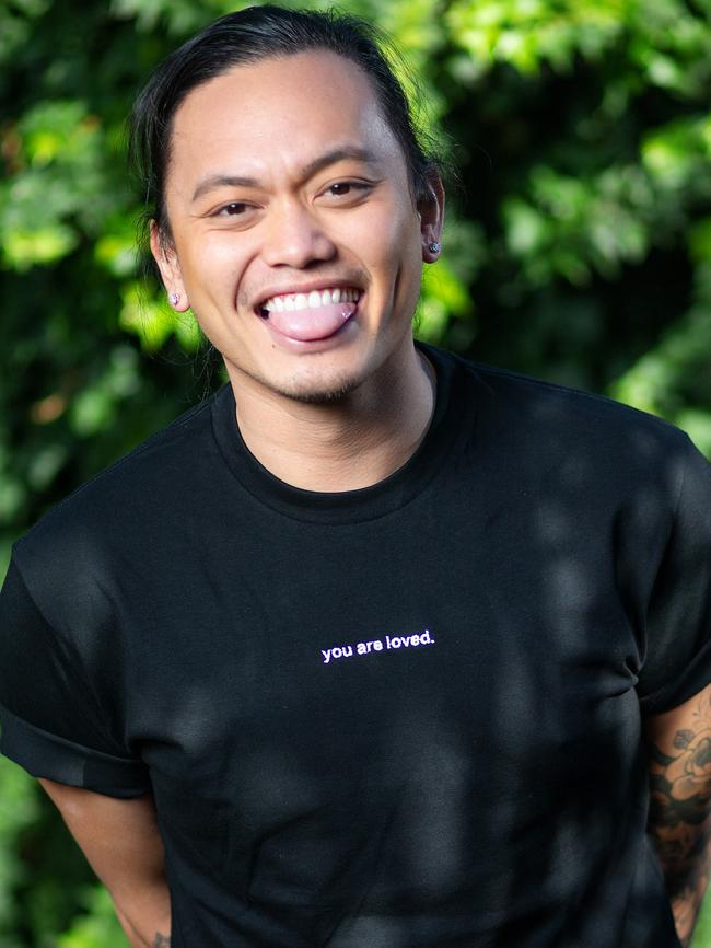 Ong wearing a ‘You Are Loved’ tshirt. Picture: Mark Stewart