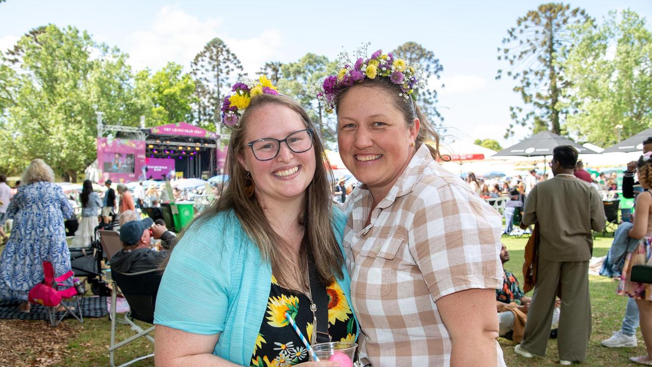 Maddy Hensel (left) and Maree Hazeldene, Toowoomba Carnival of Flowers Festival of Food and Wine, Saturday, September 14th, 2024. Picture: Bev Lacey