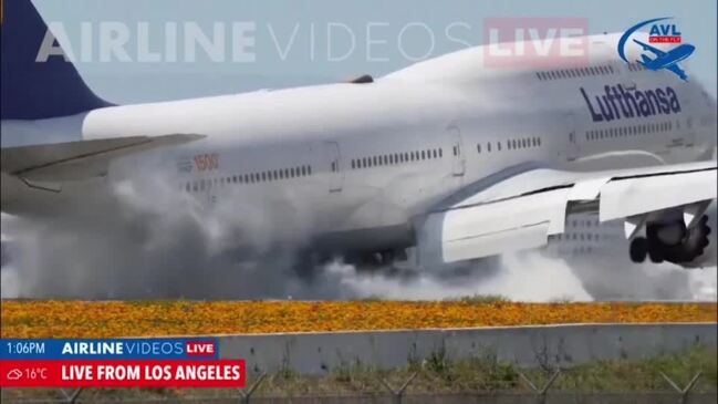 Livestream shows Lufthansa plane's rough landing