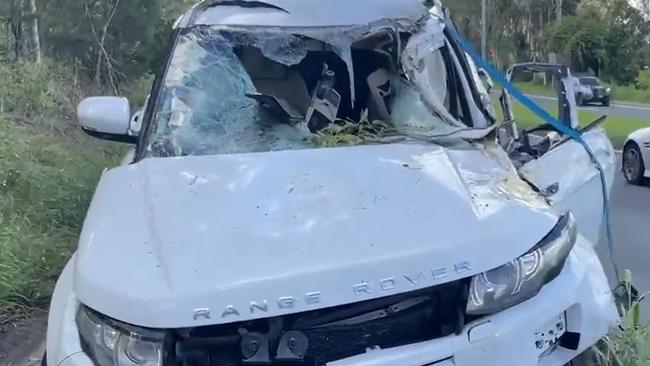 A teen boy, 13, was critically injured in a crash at the intersection of Old Coach Rd and Southport-Nerang Rd on Thursday April 7. Picture: Twitter/Mackenzie Colahan