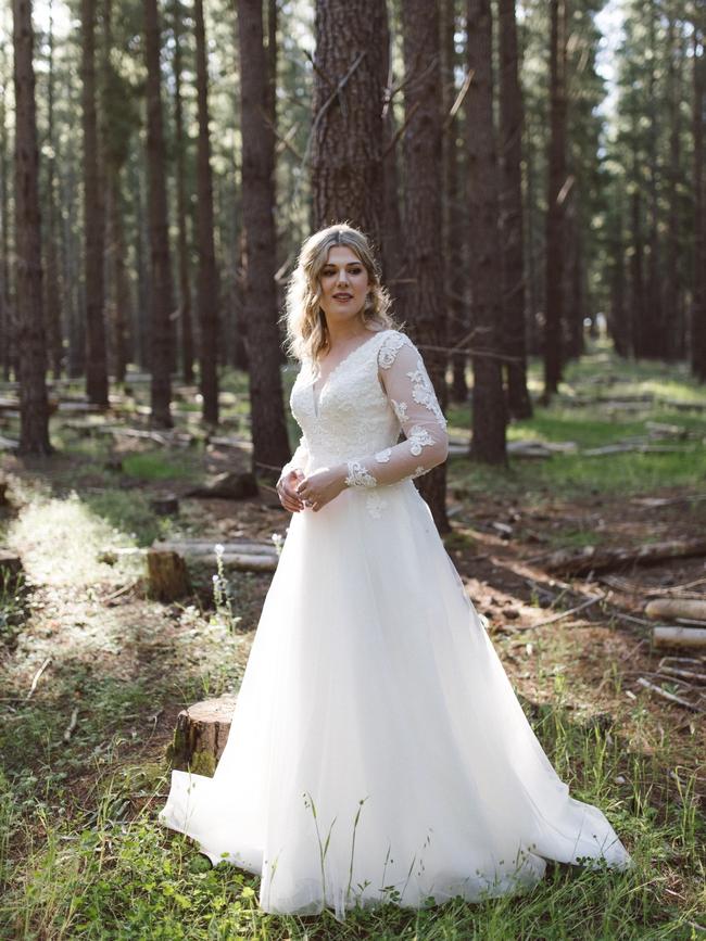 Emily on her wedding day. Picture: Supplied