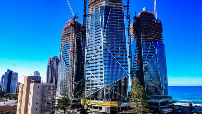 Progress on Yuhu Group's Jewel Gold Coast project at northern Broadbeach this week. Photo: Supplied