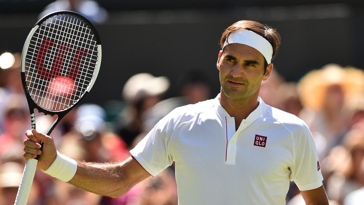 Roger Federer, dressed by Uniqlo, not Nike.