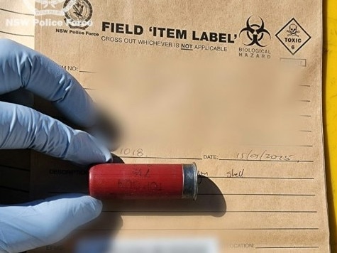 A shotgun shell uncovered during the operation. Picture: NSW Police