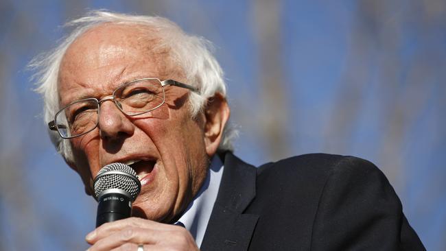 Democratic presidential candidate Bernie Sanders in Las Vegas on Tuesday. Picture: AP