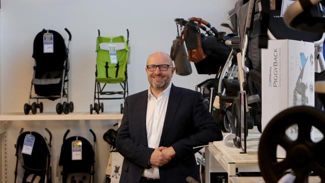 Baby Bunting CEO Matt Spencer inside the East Bentleigh store. Picture: Stuart McEvoy/ The Australian.