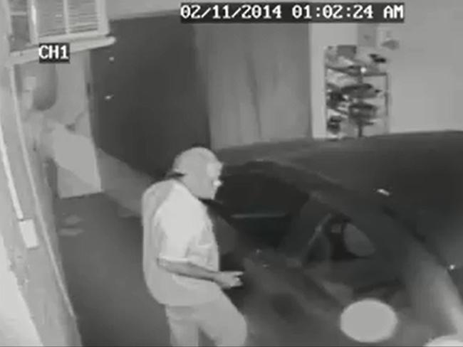 CCTV footage from a home captures the moment a thief tries to steal a car.