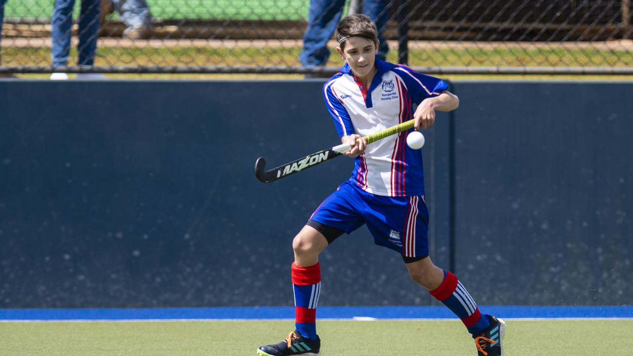 Will Jensen of Rangeville against Past High in J1 boys grand final hockey at Clyde Park, Saturday, September 10, 2022. Picture: Kevin Farmer
