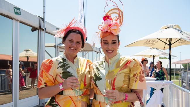 Amamda Wren and Ursula Watson at the 2024 Darwin Cup Carnival Ladies Day. Picture: Pema Tamang Pakhrin