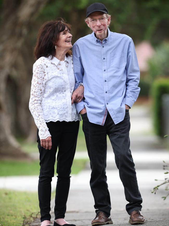 John Blackman at home with his wife Cecile. John is still recovering from bone cancer which required his jaw to be removed and then rebuilt with bone from his leg. Picture: David Caird