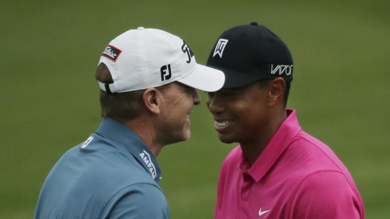 Masters: Tiger Woods gets a boob squeeze at Augusta National | Daily  Telegraph