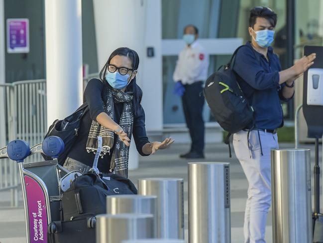 International arrivals on Wednesday after the snap secret three day flight ban was lifted. Picture: Roy VanDerVegt