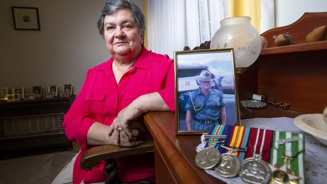 War Widow Jean Carter, 75, served in the army doing clerical duties, and her late husband John served in the Vietnam War. Picture: Wayne Taylor