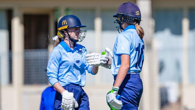 Holly Reed (right) was impressive with the bat and ball. Picture: Linda Higginson / Cricket Australia