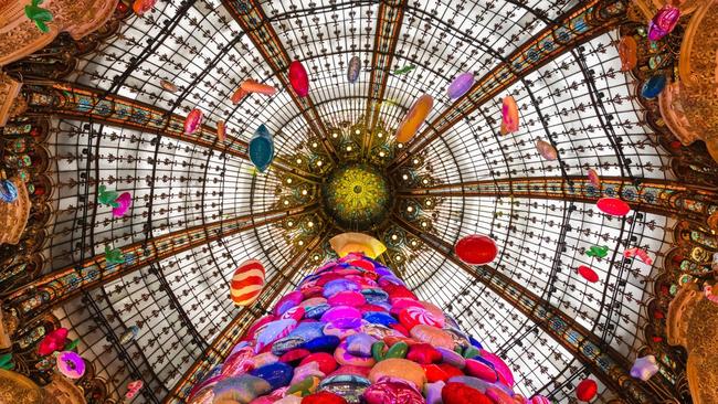 The stunning glass-domed roof of Galeries Lafayette.