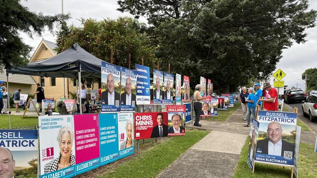 Moruya Public School voting centre. Picture: Tom McGann.