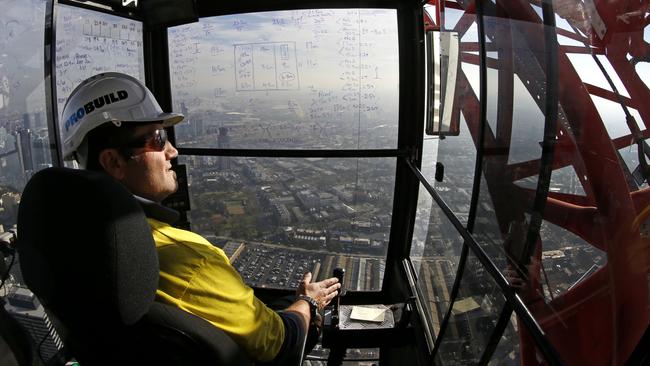 Dozens of construction sites across southeast Queensland were forced to shut down. Picture: David Caird