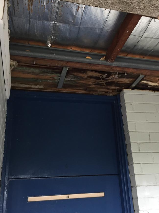 A badly damaged, leaking roof. Picture: Supplied