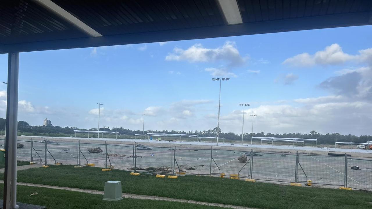 Hinterland District Netball Association cut short after ex-Tropical Cyclone Alfred causes damage to remaining courts. Photo: Hinterland District Netball Association/Facebook