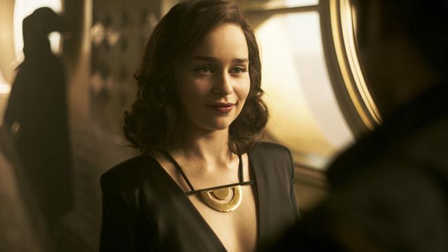 Emilia Clarke as Qi’ra in Solo: A Star Wars Story.