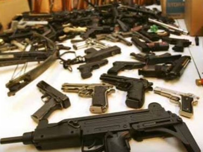An arsenal of weapons seized by police investigating gang crime perpetrated by the Mara Salvatrucha. Picture: Supplied.