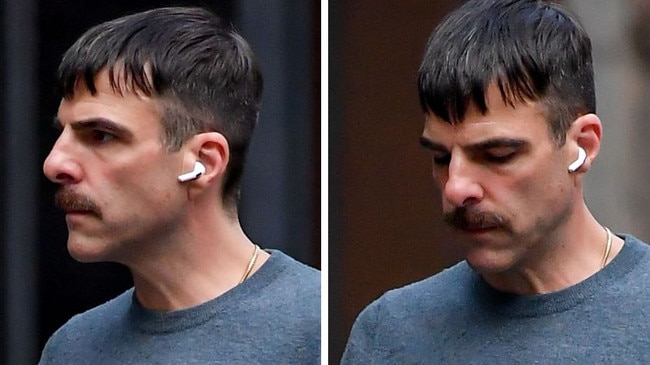 Zachary Quinto looks unrecognisable as he steps out for a dog walk in New York City. Picture: TheImageDirect.com