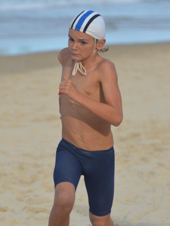 Running action at the Queensland Youth Surf Life Saving Championships on February 17.